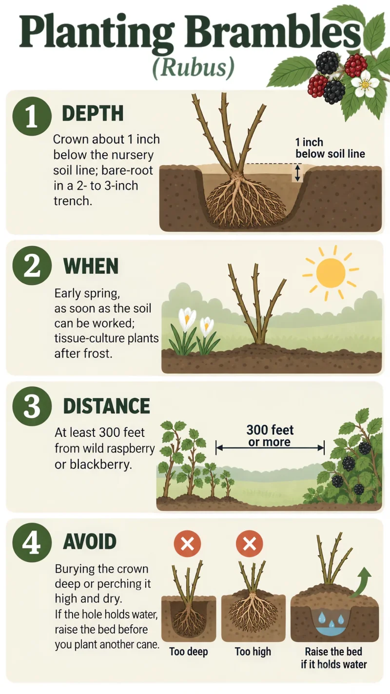 Planting Brambles care summary diagram