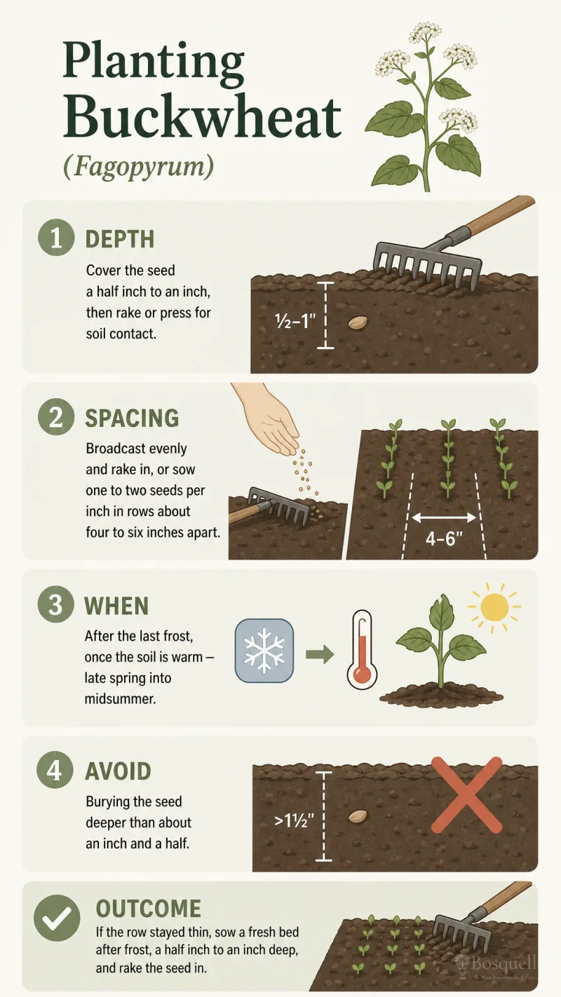 Planting Buckwheat care summary diagram