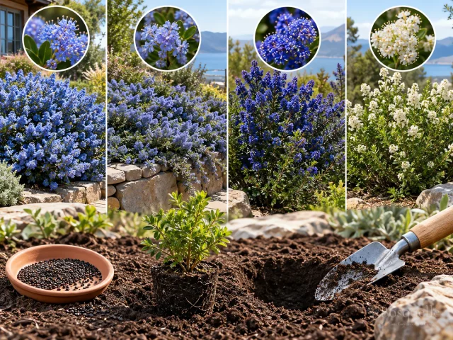 Planting California Lilac — for California Lilac 'Victoria'