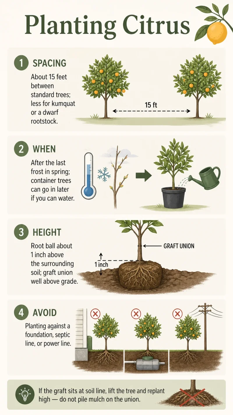 Planting Citrus care summary diagram