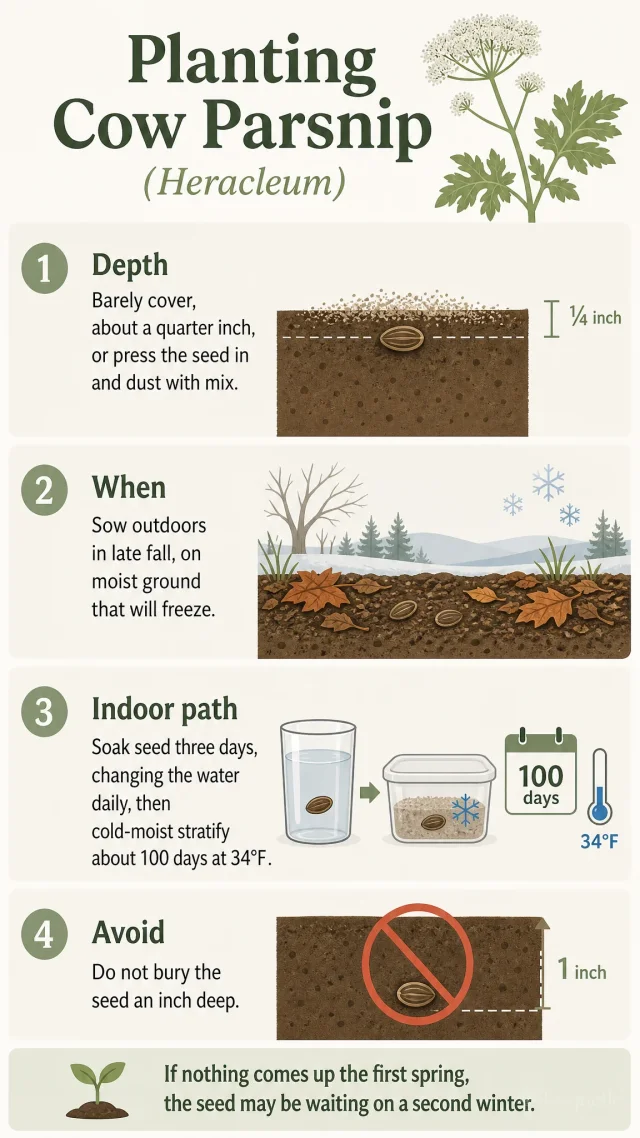 Planting Cow Parsnip care summary diagram
