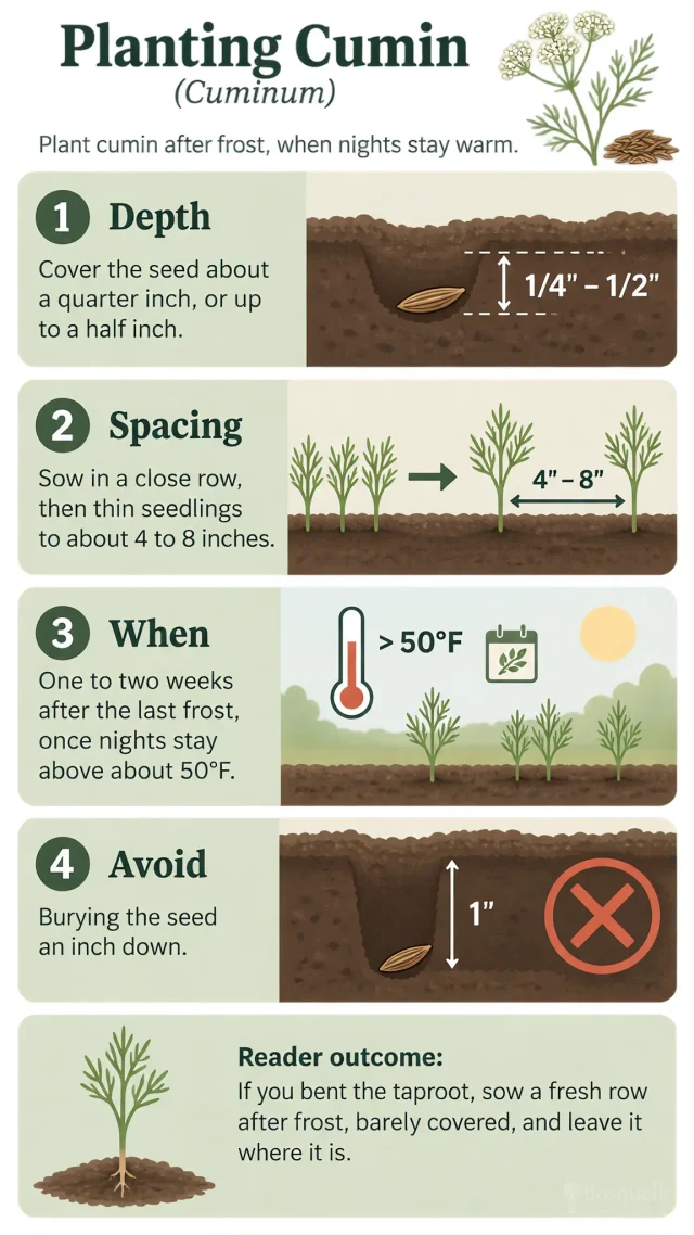 Planting Cumin care summary diagram