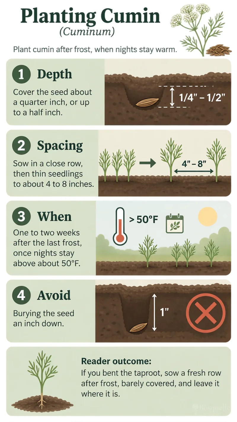 Planting Cumin care summary diagram