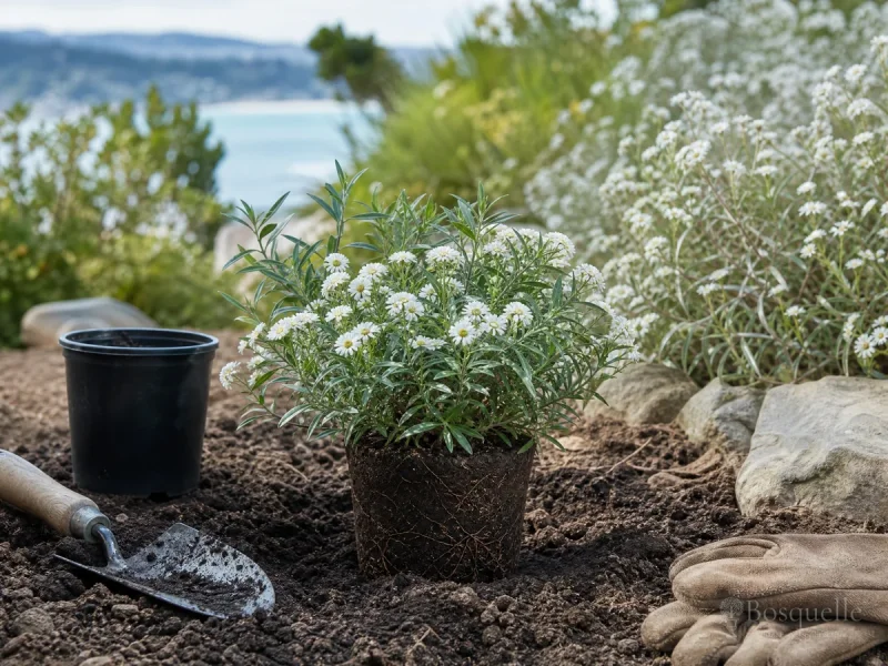 Plant Daisy Bush – After Frost, Same Depth
