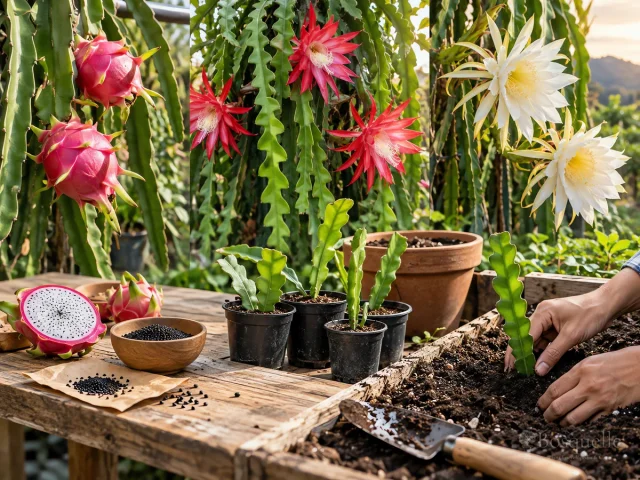 Plant Dragon Fruit – Against a Post at Pot Depth