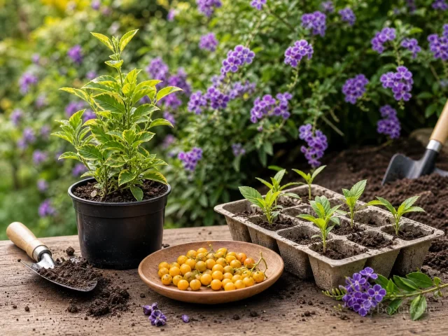 Plant Duranta – Root Ball Even With the Soil guide illustration