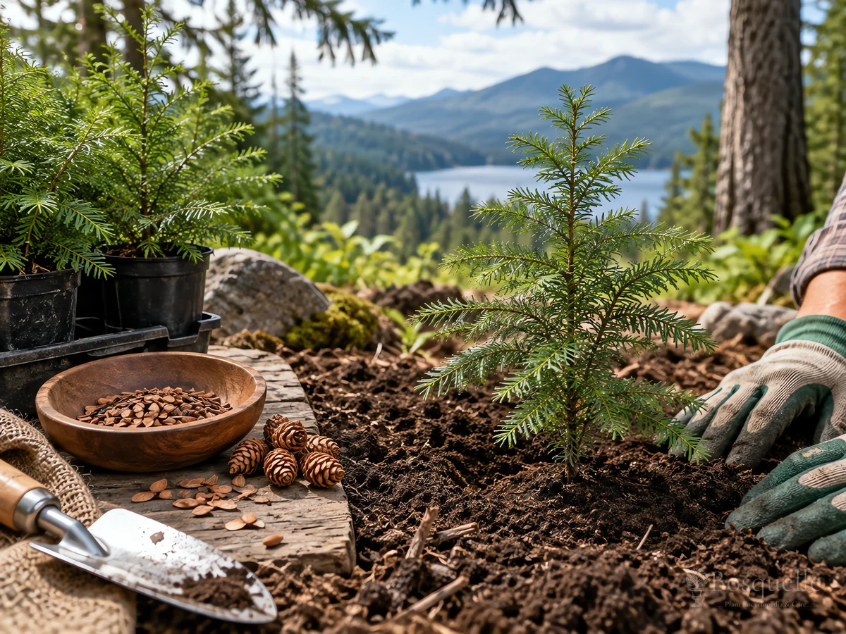 Planting Eastern Hemlock guide illustration