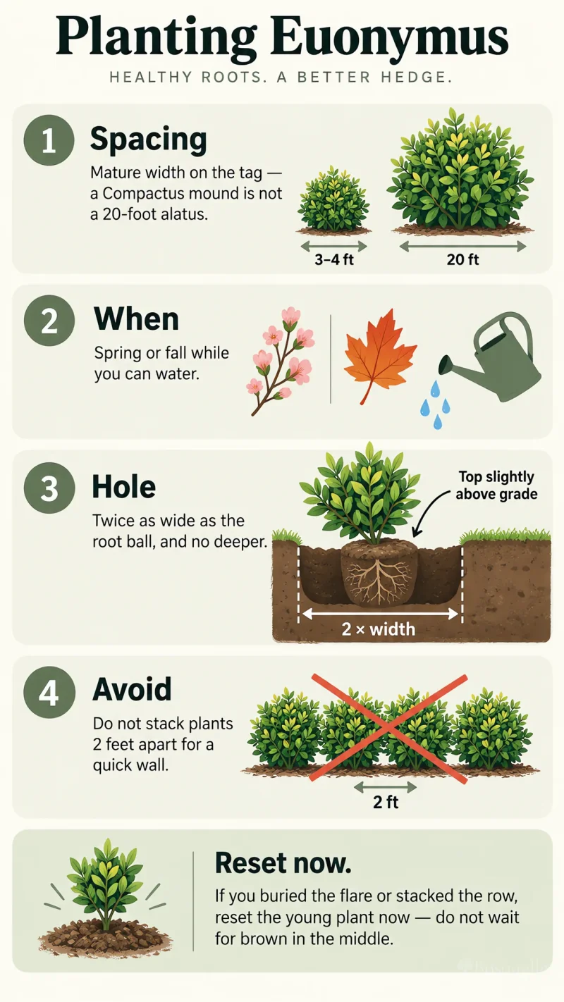 Planting Euonymus care summary diagram