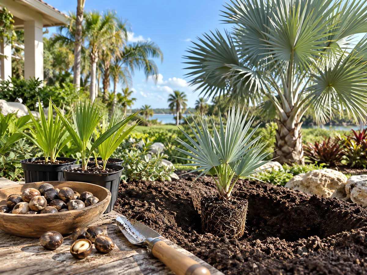 Planting Florida Silver Palm guide illustration