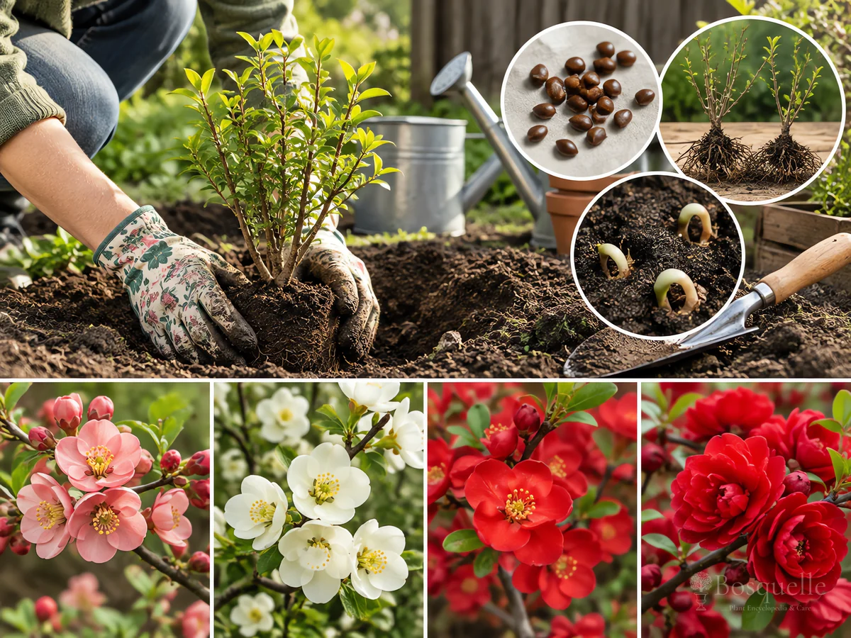 Planting Flowering Quince guide illustration