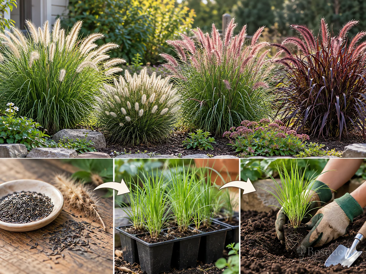 Planting Fountain Grass guide illustration