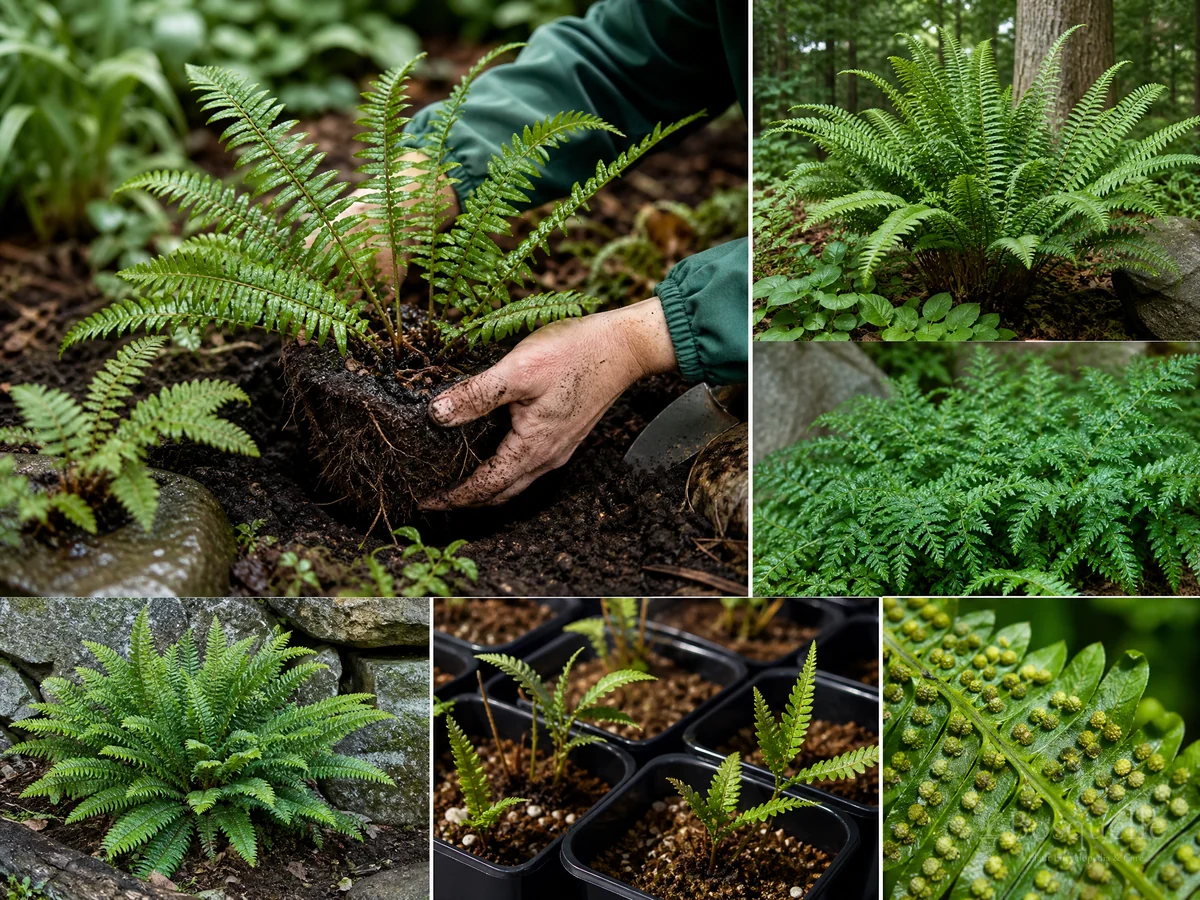 Planting Holly Fern guide illustration