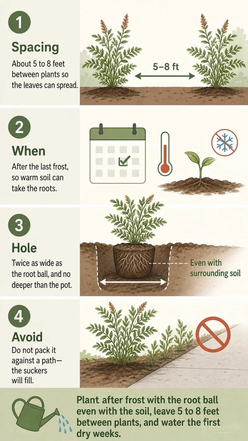 Planting Honey Bush care summary diagram