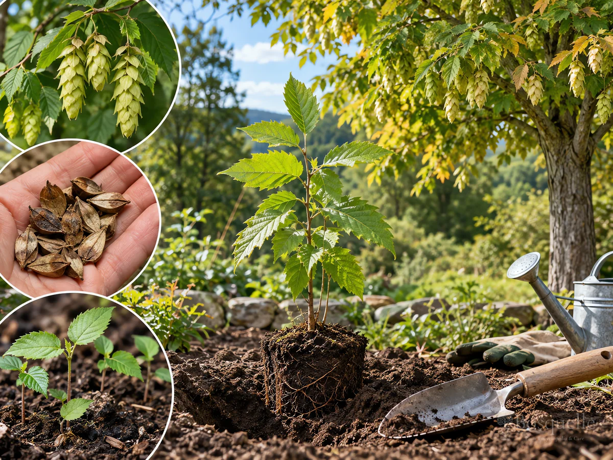Planting Hop-hornbeam guide illustration