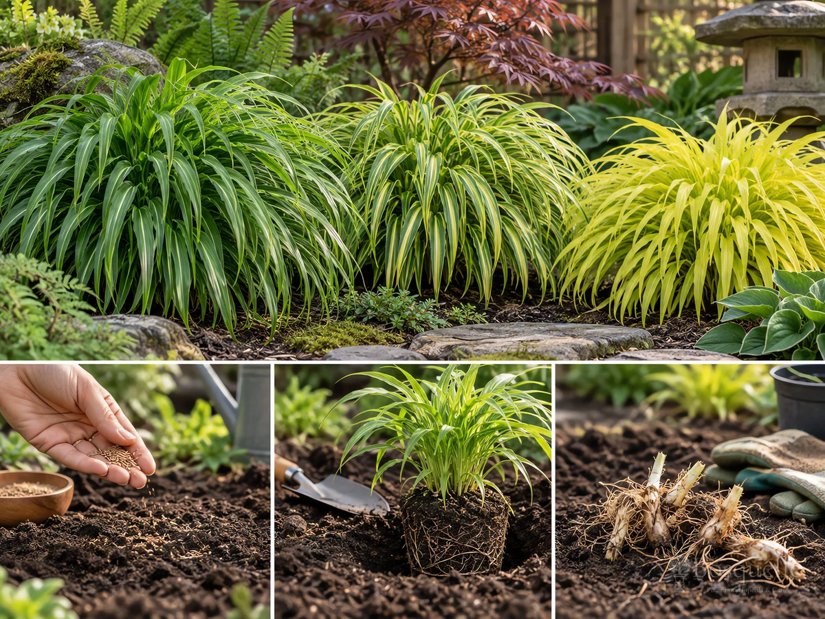 Planting Japanese Forest Grass guide illustration