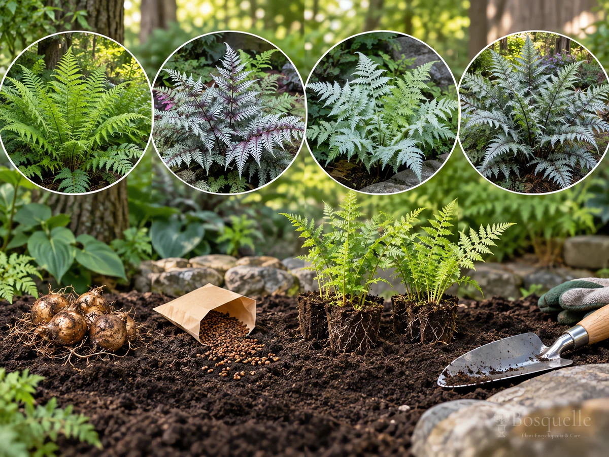 Planting Lady Fern guide illustration
