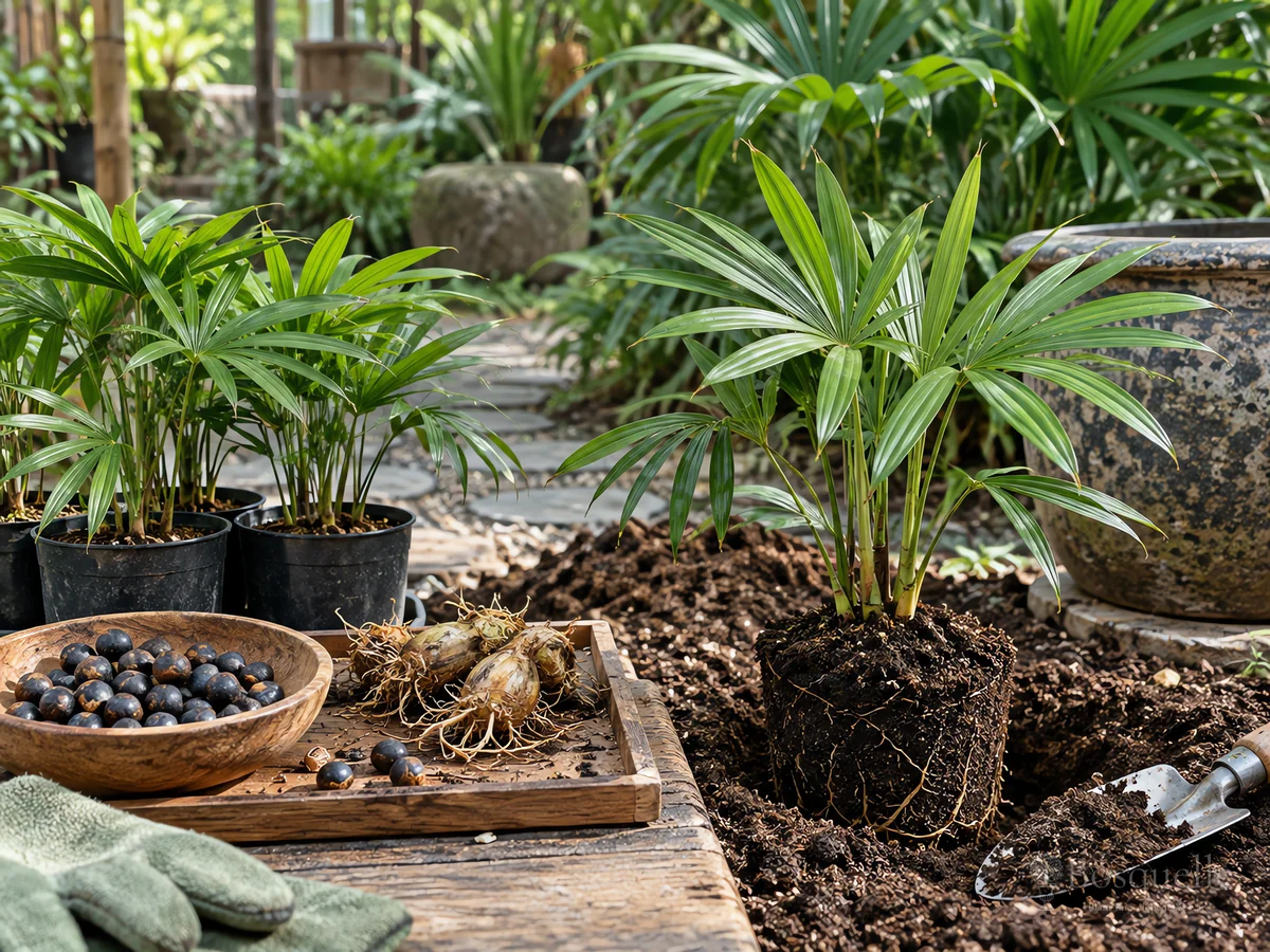 Planting Lady Palm guide illustration
