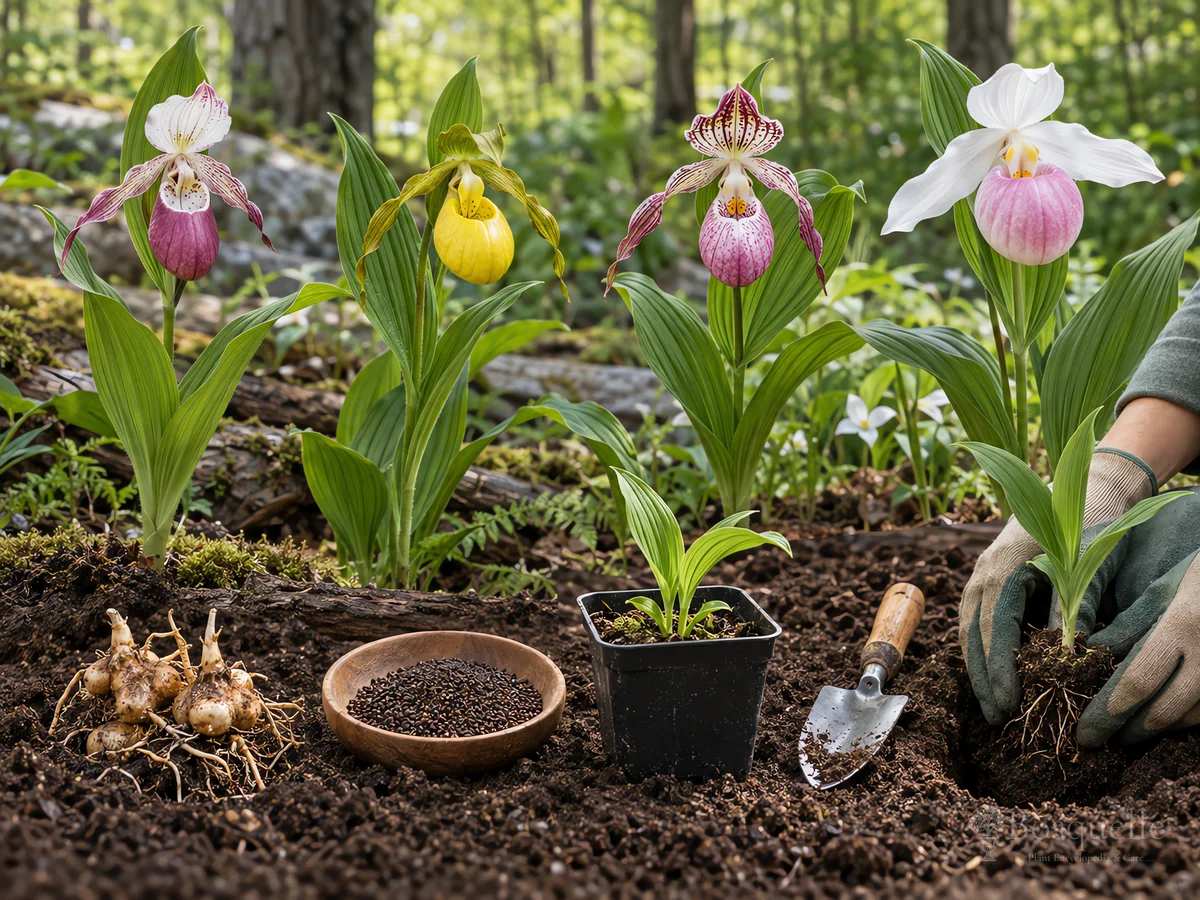 Planting Lady’s Slipper guide illustration