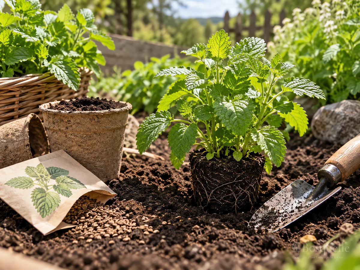 Planting Lemon Balm guide illustration