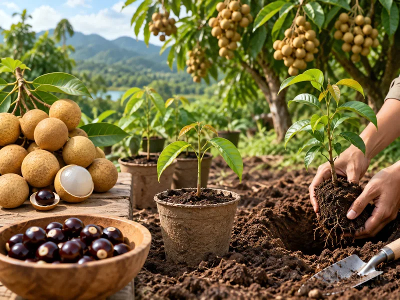 Plant Longan – 3-Gallon Tree at Grade guide illustration