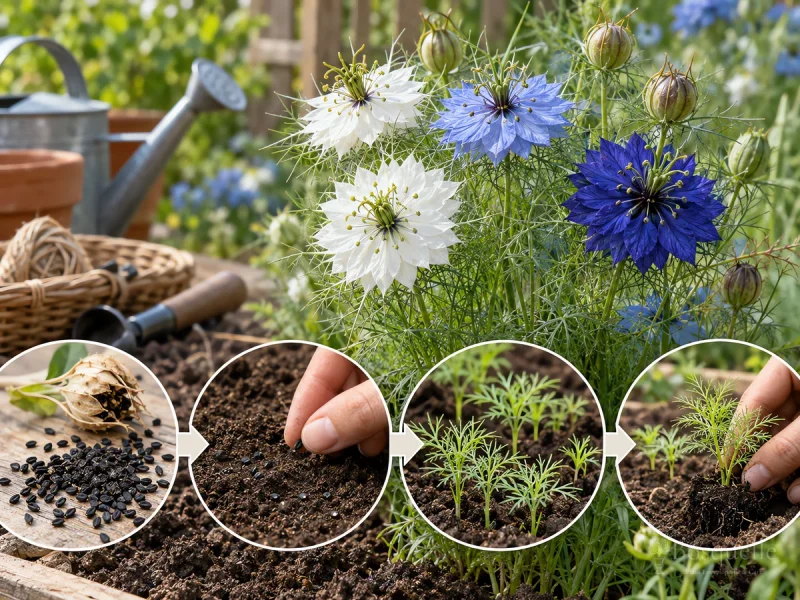 Plant Nigella – Sow in Place guide illustration