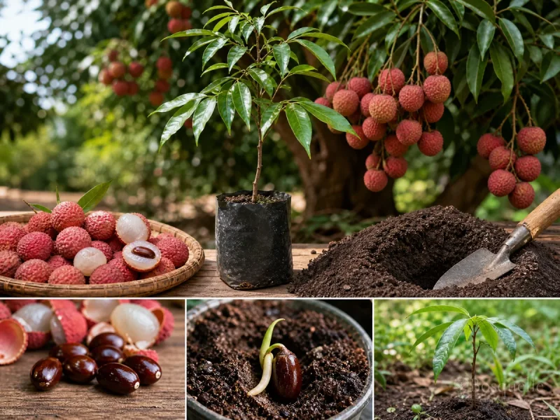 Plant Lychee – Late Spring, Mix at Grade guide illustration