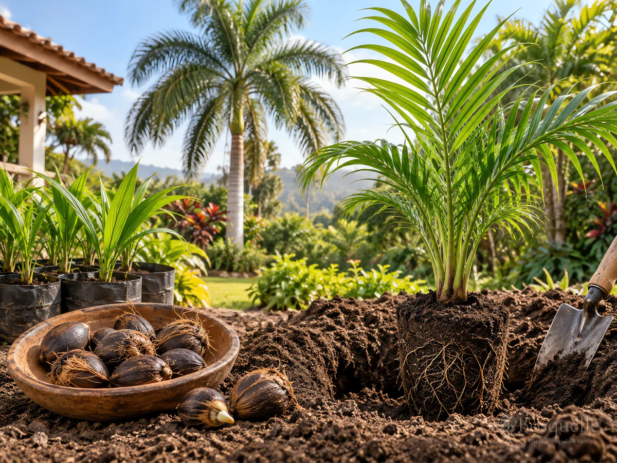 Planting Majesty Palm guide illustration