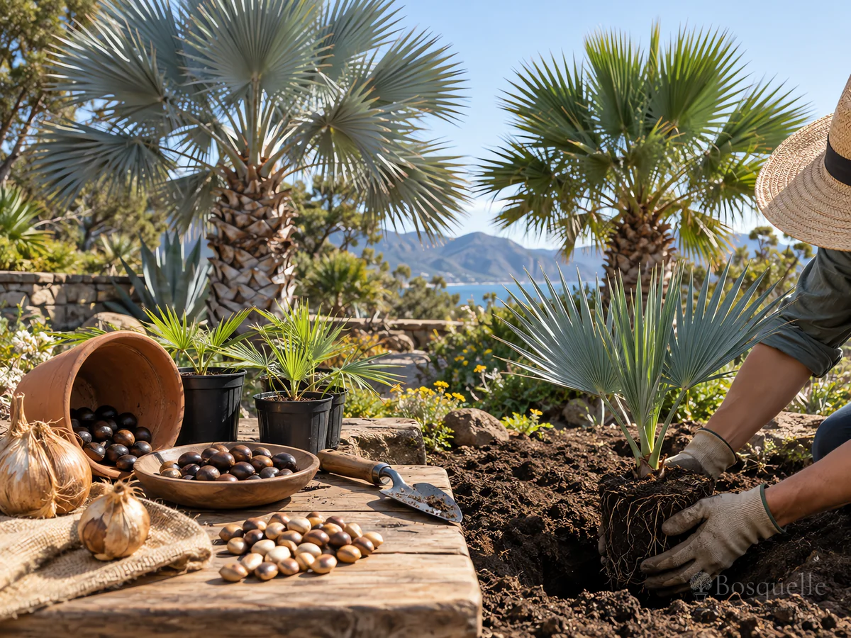 Planting Mexican Blue Palm guide illustration