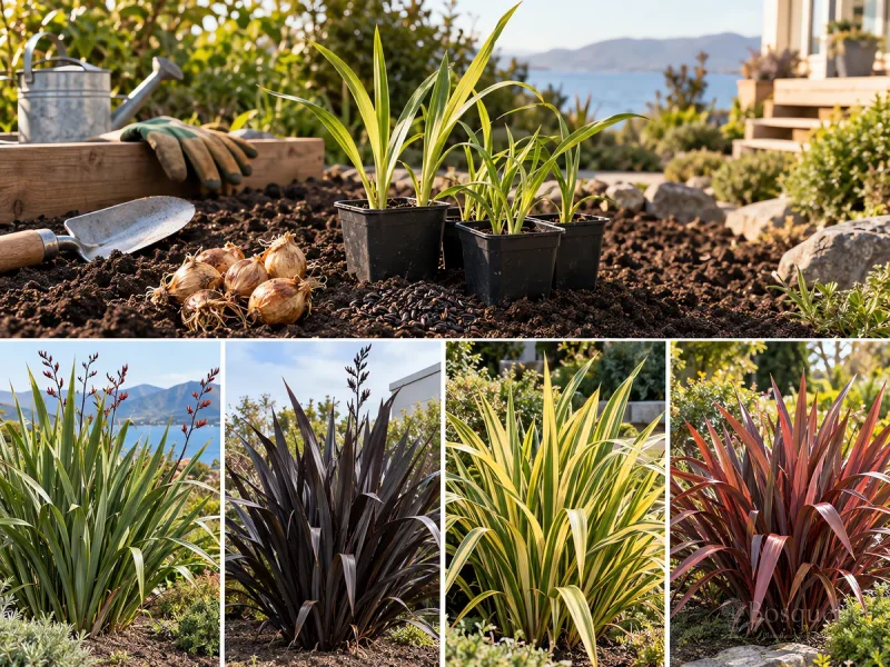Planting New Zealand Flax — for New Zealand Flax 'Platt's Black'