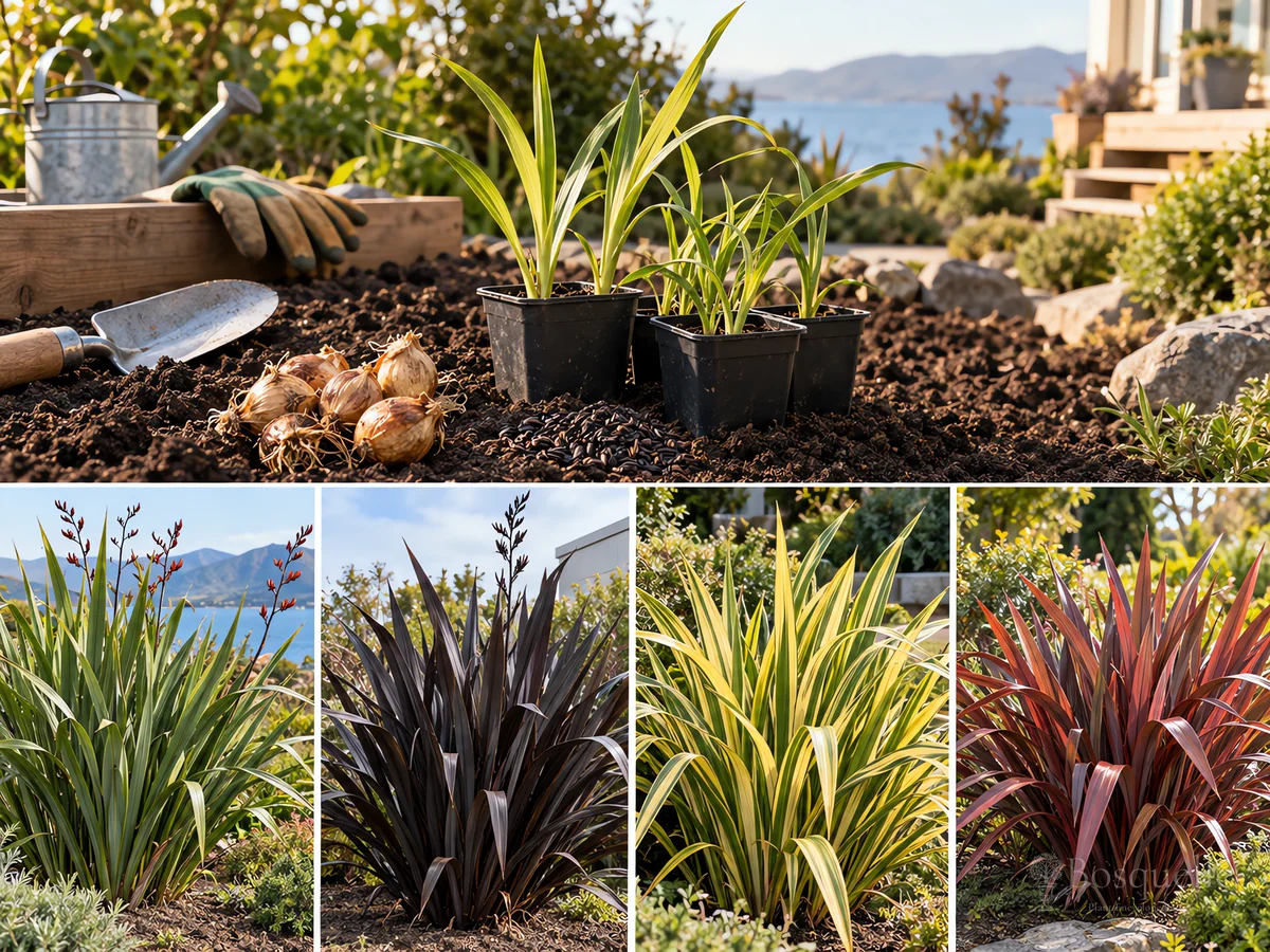 Planting New Zealand Flax guide illustration