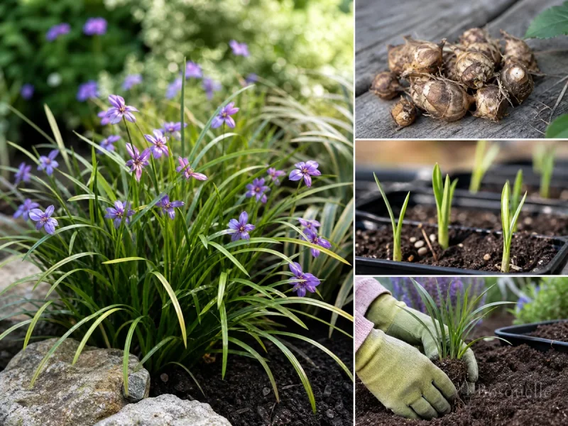 Plant New Zealand Iris – Spring or Fall, Crown at Grade guide illustration
