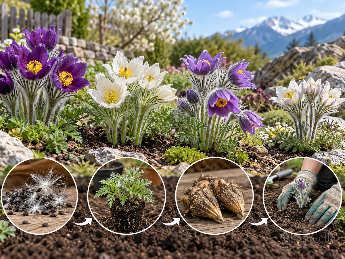 Planting Pasque Flower guide illustration