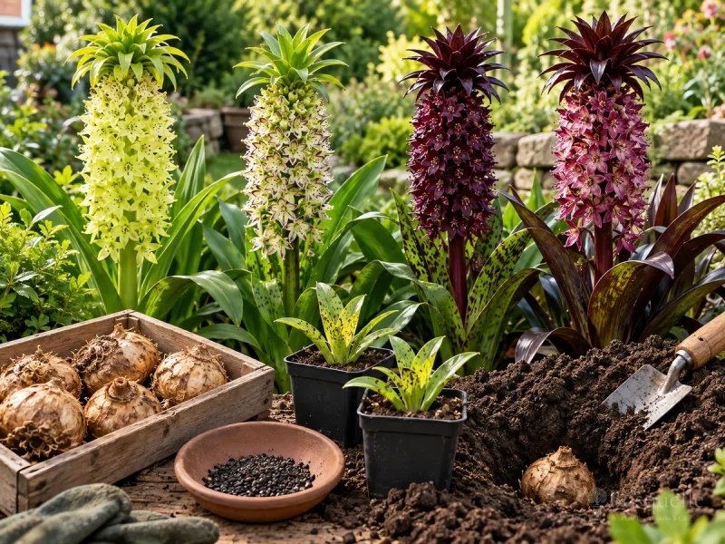 Plant Pineapple Lily Bulbs – After Frost in Warm Soil guide illustration