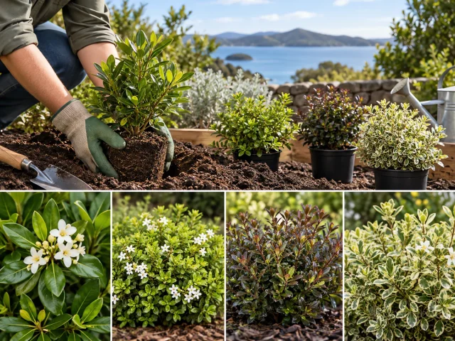 Planting Pittosporum — for Kohuhu 'Marjorie Channon'