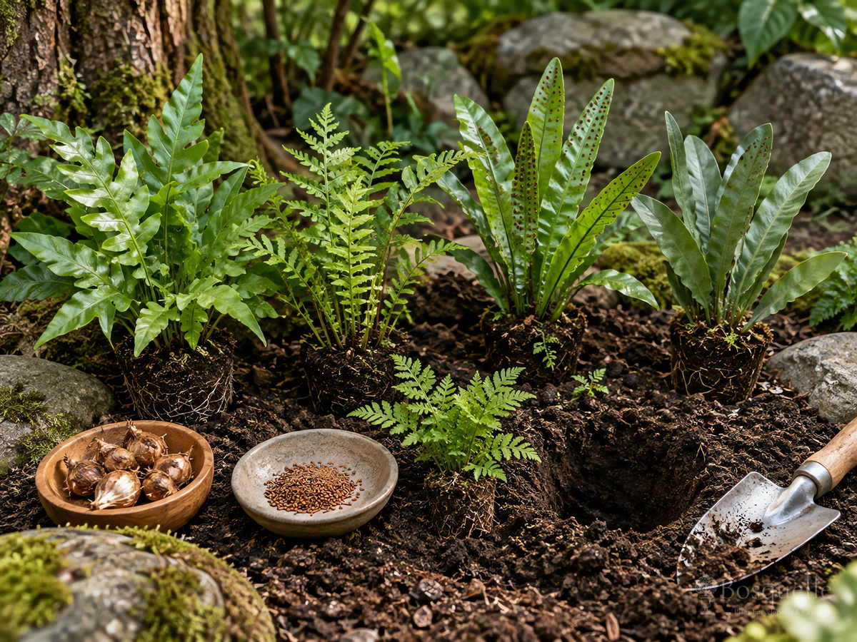 Planting Polypody guide illustration