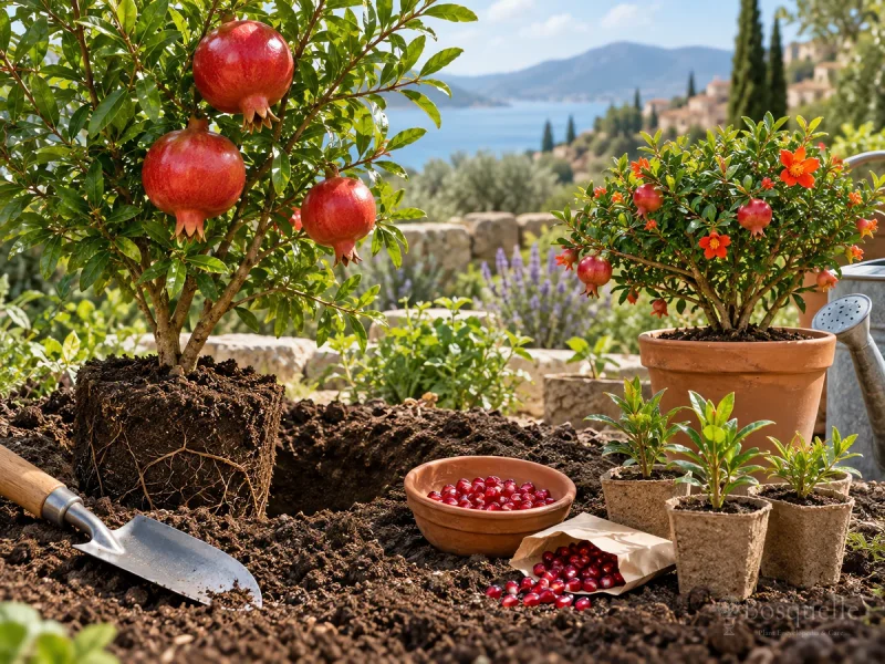 Plant a Pomegranate – Spring, Crown at Grade guide illustration