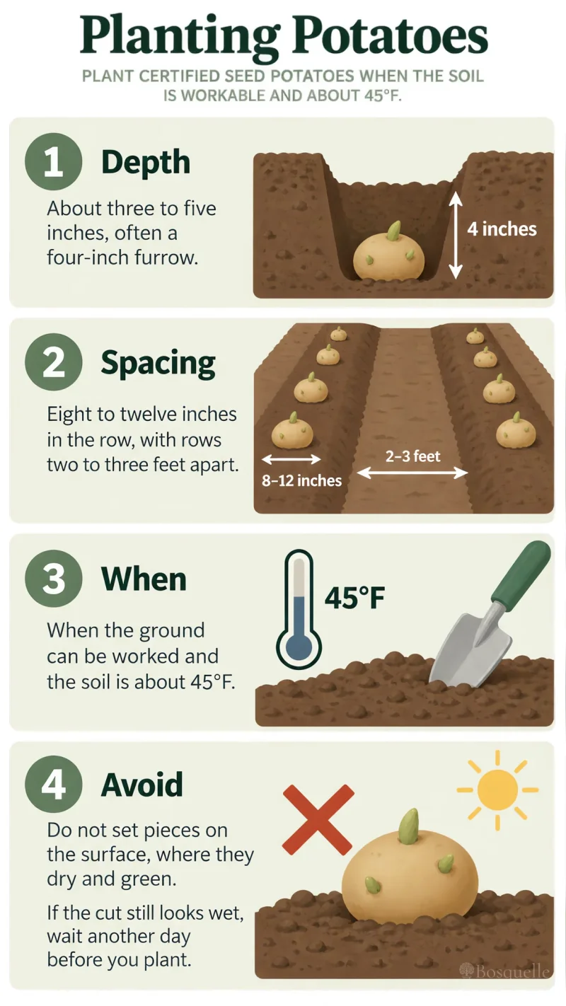 Planting Potatoes care summary diagram