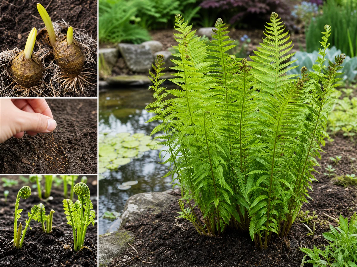 Planting Sensitive Fern guide illustration