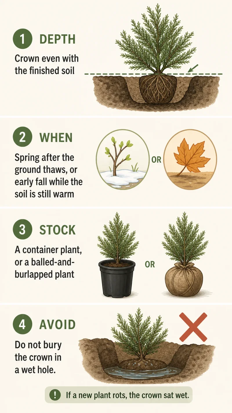 Planting Siberian Cypress care summary diagram