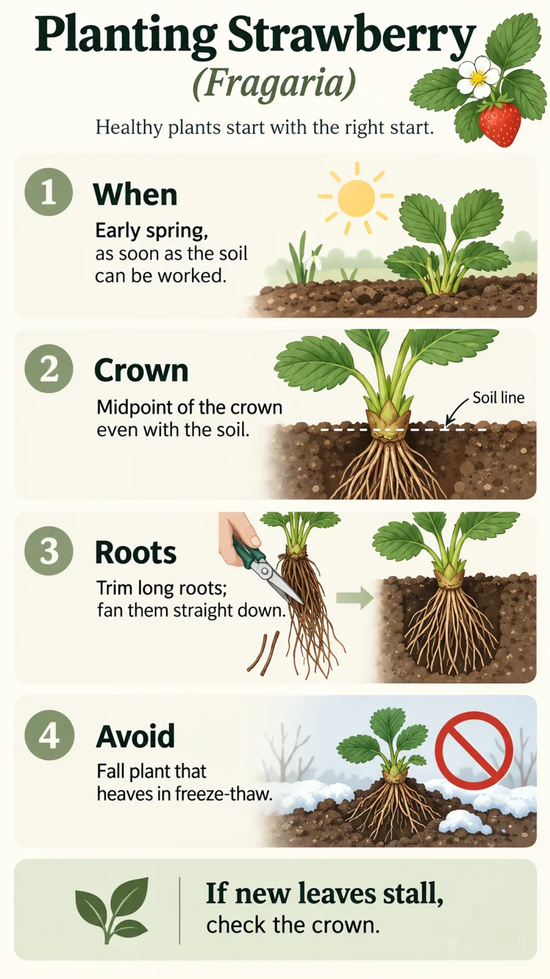 Planting Strawberry care summary diagram