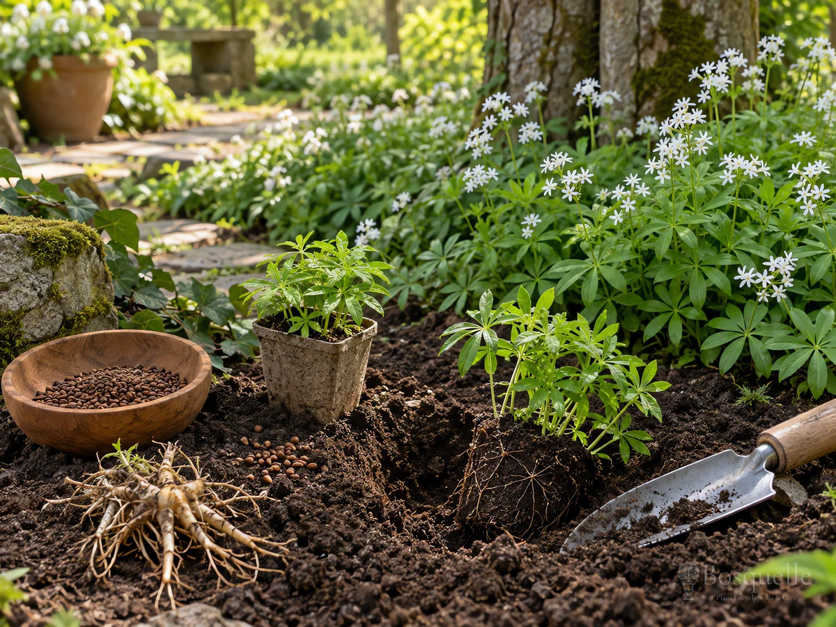 Planting Sweet Woodruff guide illustration