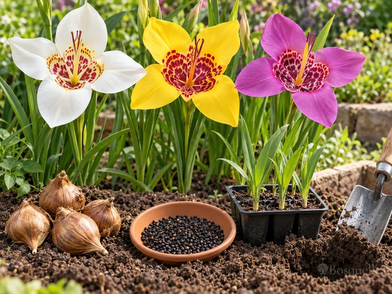 Planting Tiger Flower — for Peacock Flower 'Lilacea'