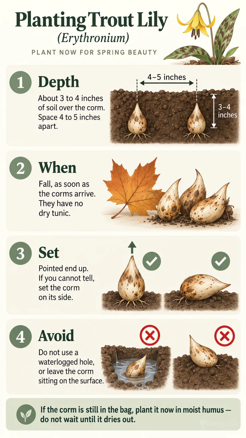 Planting Trout Lily care summary diagram