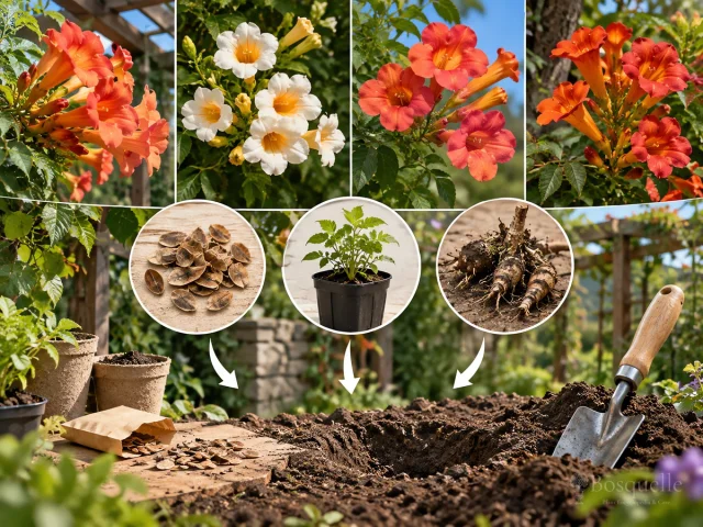 Planting Trumpet Vine — for Chinese Trumpet Creeper
