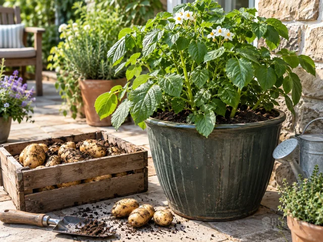 Potatoes in Containers – 10 to 15 Gallons guide illustration