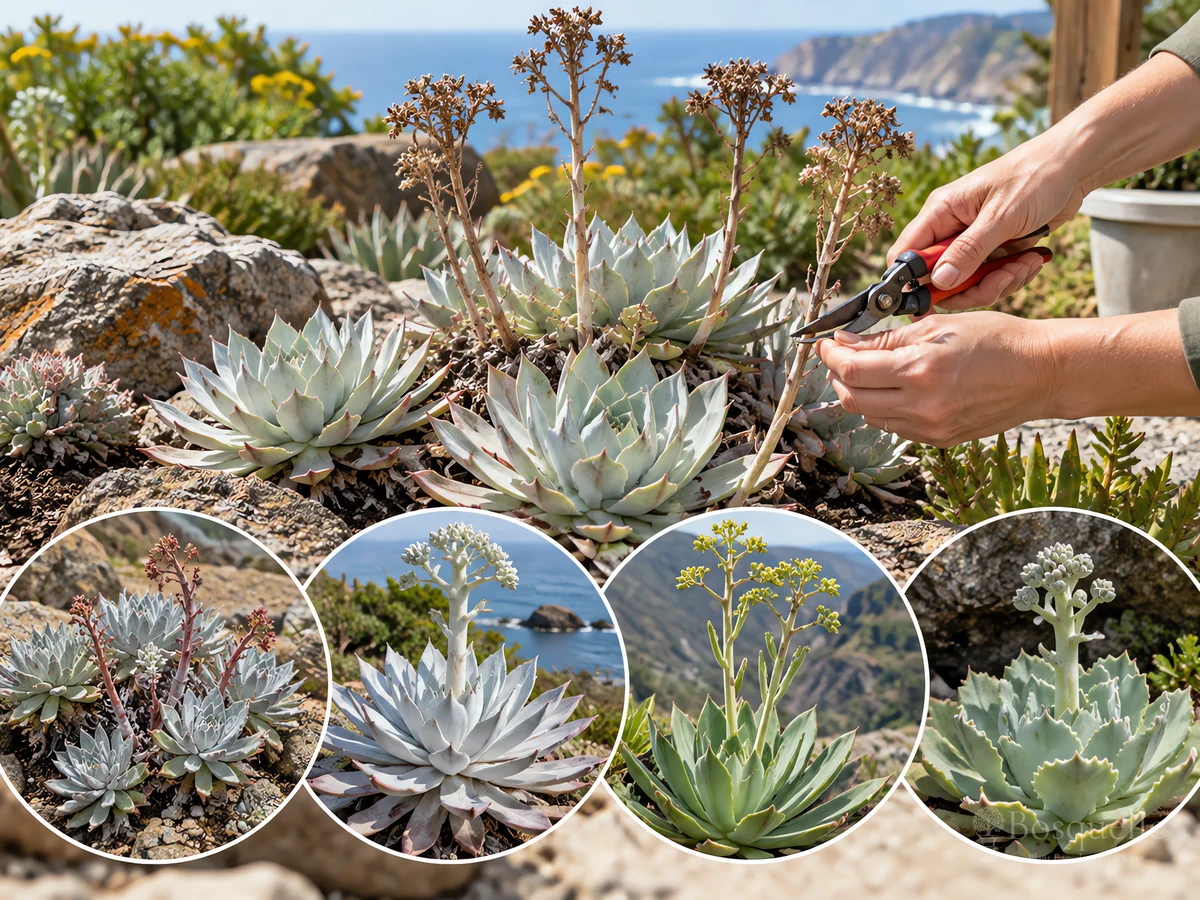 Propagating Dudleya guide illustration