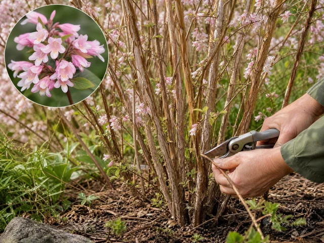 Prune Beauty Bush After Bloom, Oldest Stems guide illustration