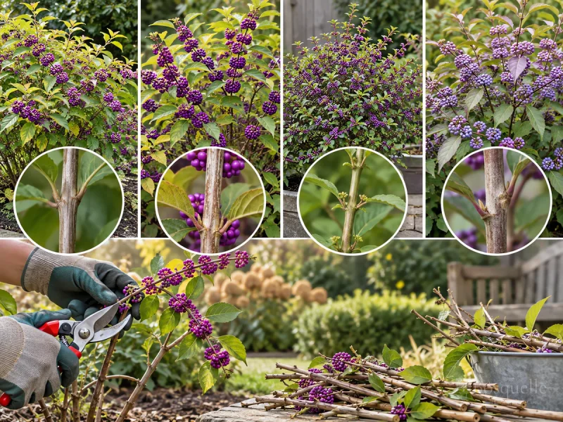 Prune Beautyberry – Hard Cut on New Wood guide illustration
