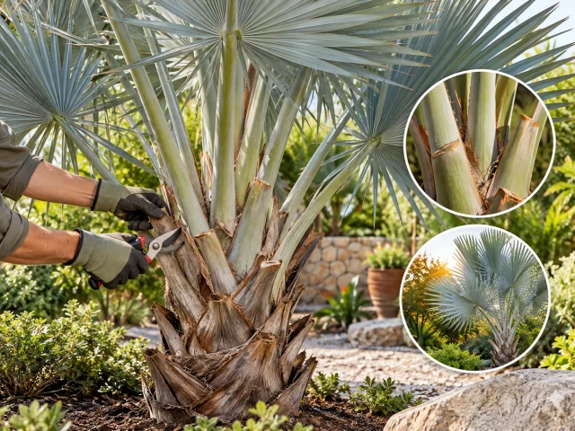 Prune Blue Latan Palm – Fully Dead Fronds Only