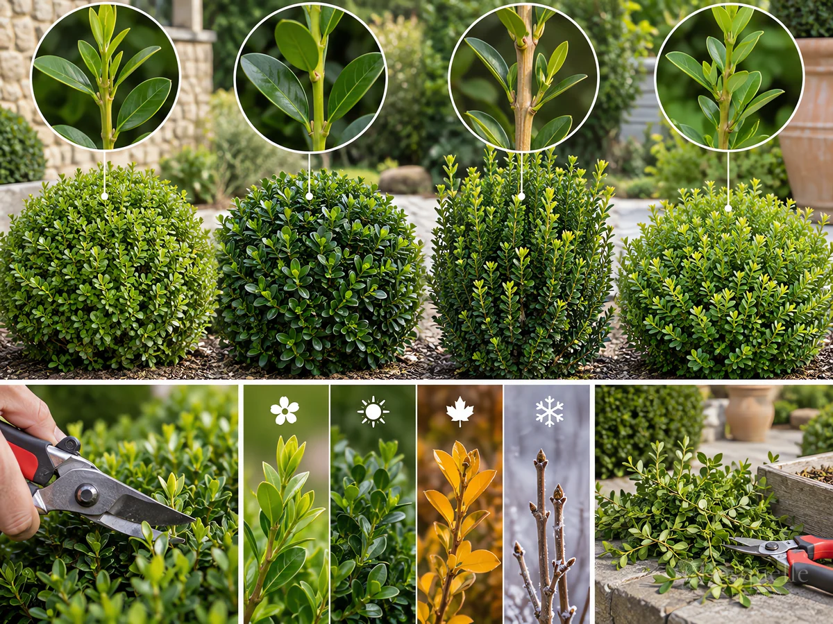 Pruning Boxwood guide illustration